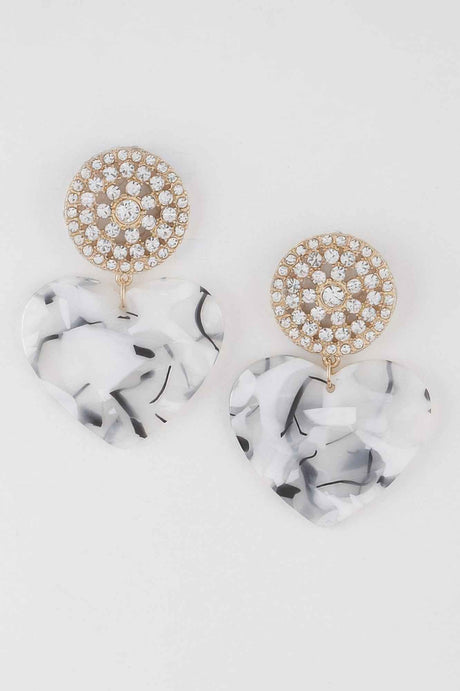 Marbled Heart Drop Earrings