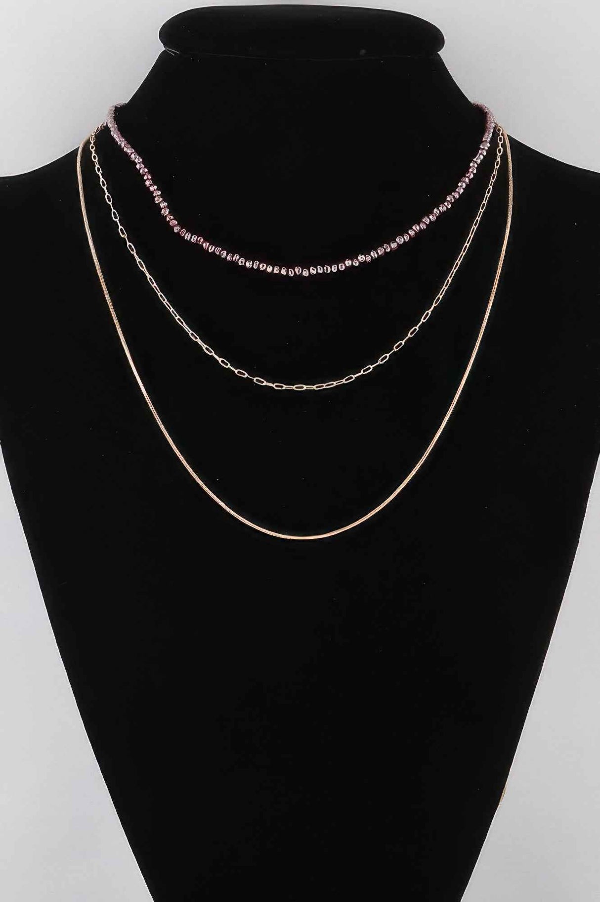 Multi Stone N Link Chain Necklace
