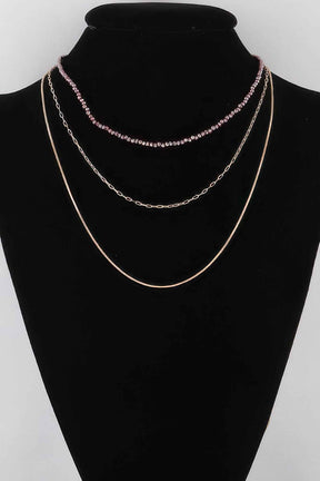 Multi Stone N Link Chain Necklace