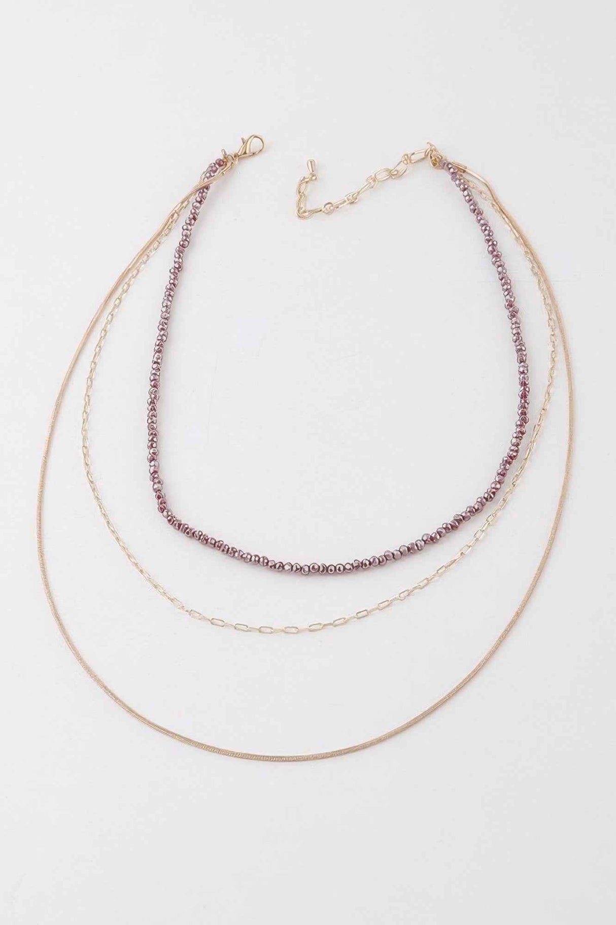 Multi Stone N Link Chain Necklace