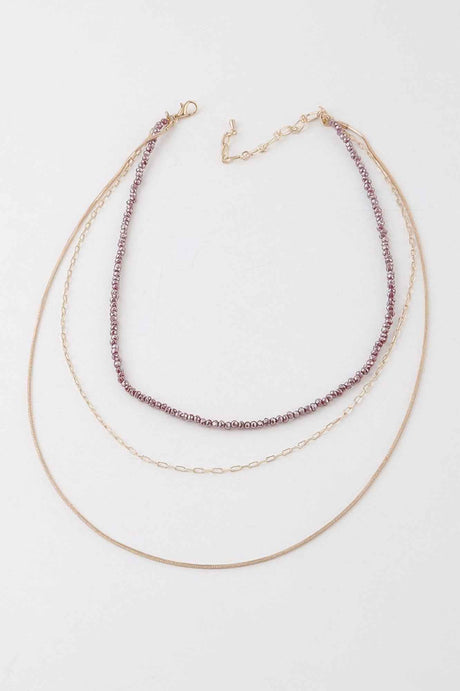 Multi Stone N Link Chain Necklace