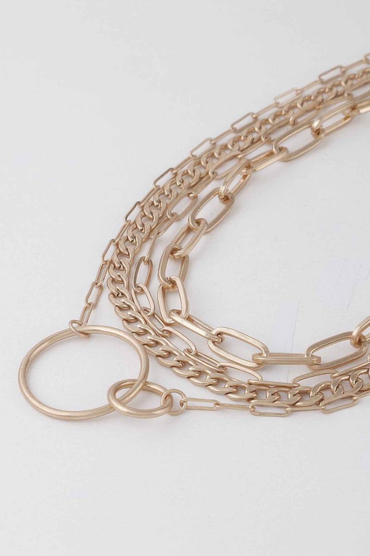 Multi Linked Circles Chain Necklace