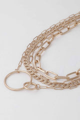 Multi Linked Circles Chain Necklace