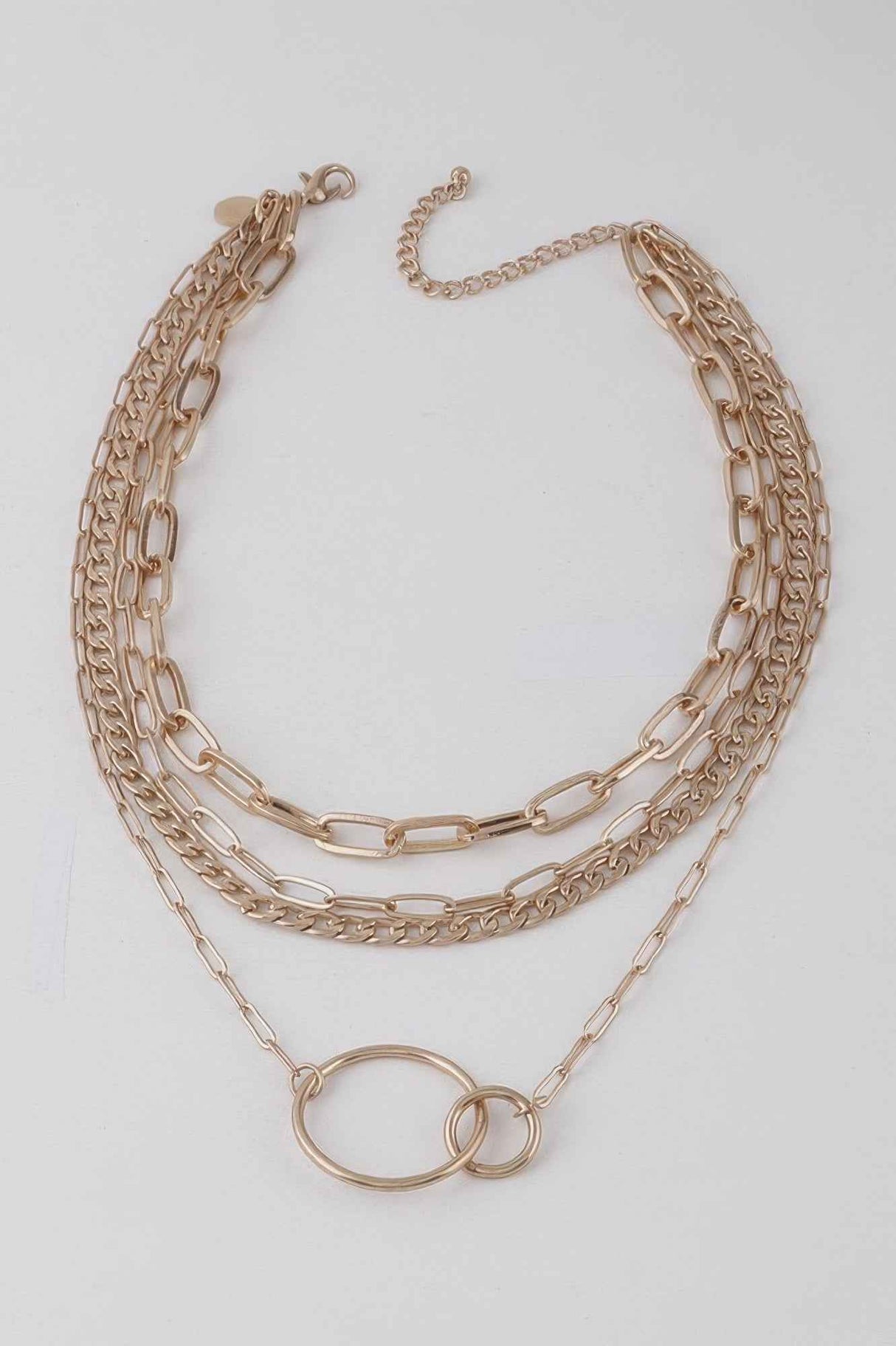 Multi Linked Circles Chain Necklace