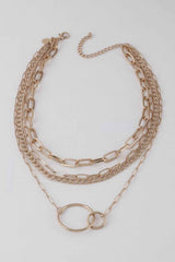 Multi Linked Circles Chain Necklace