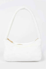 Solid Faux Fur Shoulder Bag