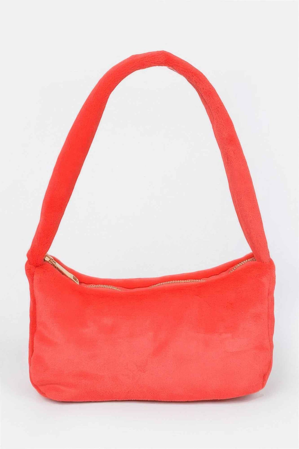 Solid Faux Fur Shoulder Bag