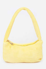 Solid Faux Fur Shoulder Bag