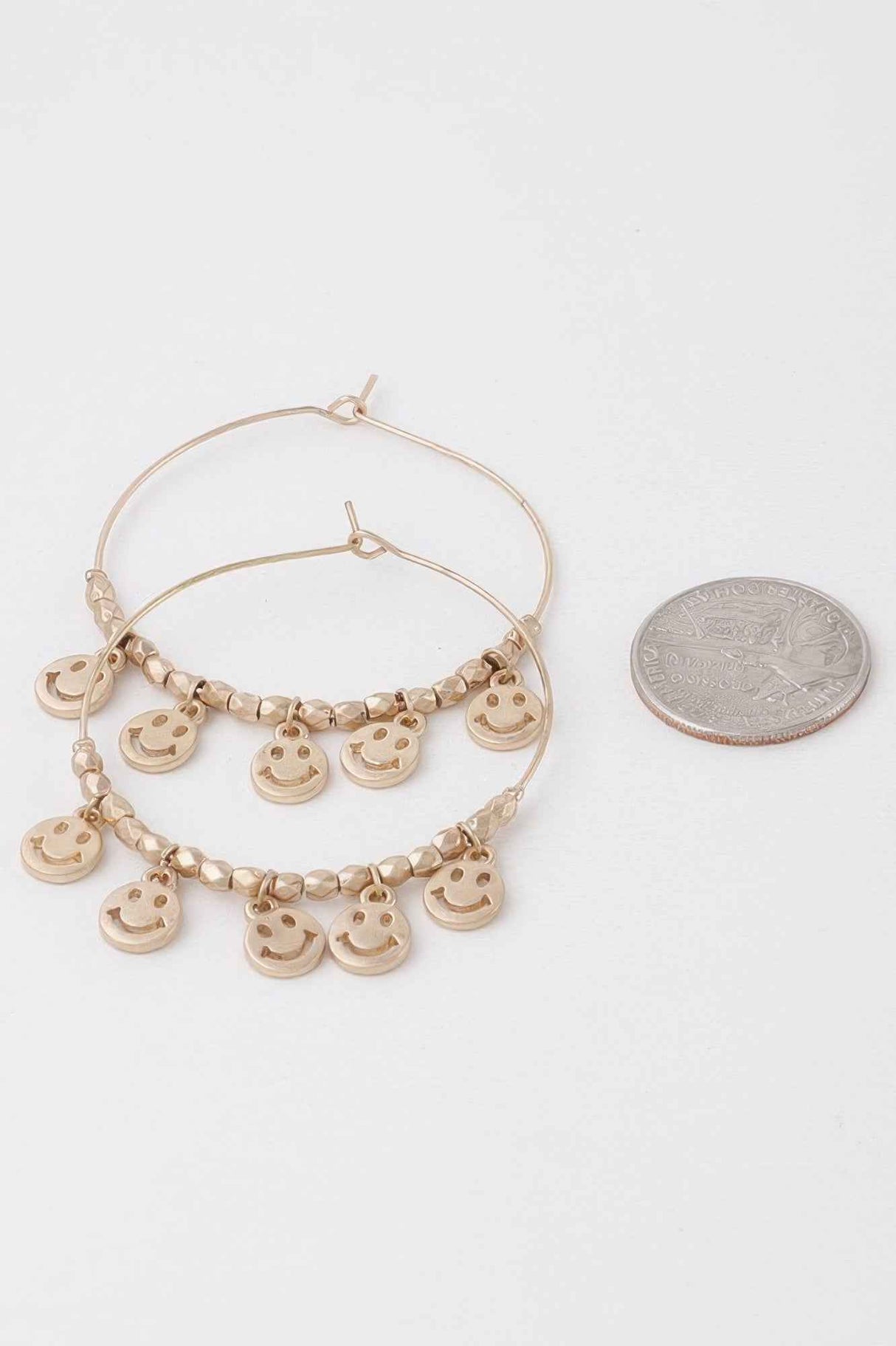 Smiley Face Charms Hoop Earrings