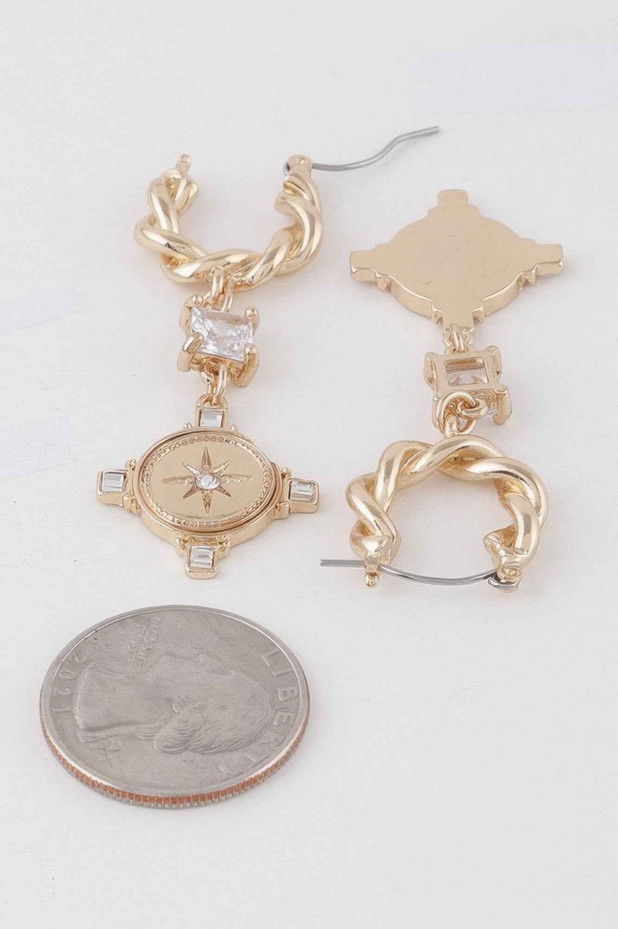Twisted Shining Star Drop Earrings