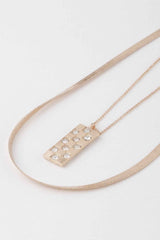 Checkered Jewel Pendant Necklace