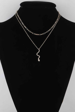 Jeweled Snake Pendant Necklace