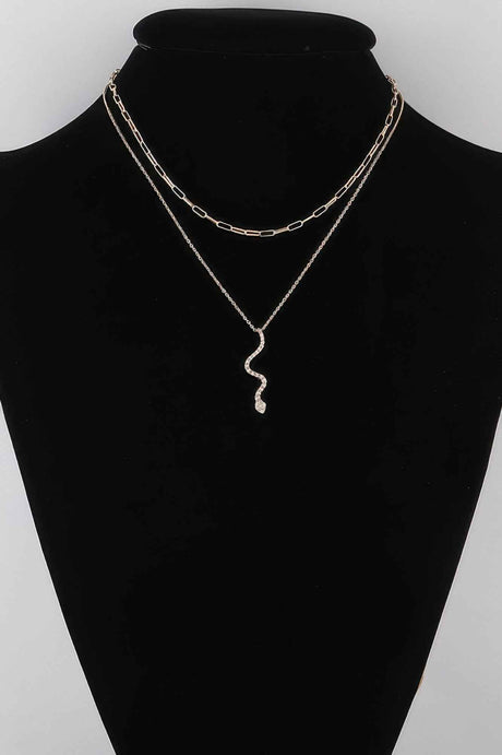 Jeweled Snake Pendant Necklace