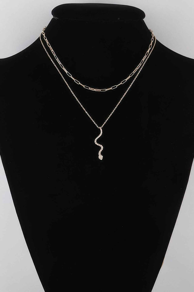 Jeweled Snake Pendant Necklace