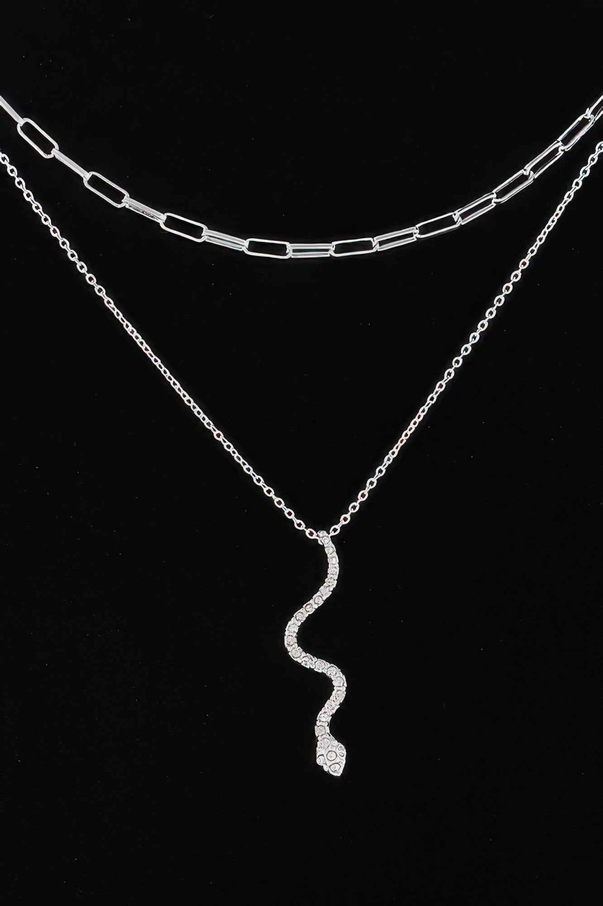 Jeweled Snake Pendant Necklace