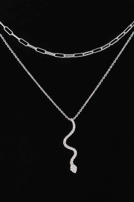 Jeweled Snake Pendant Necklace