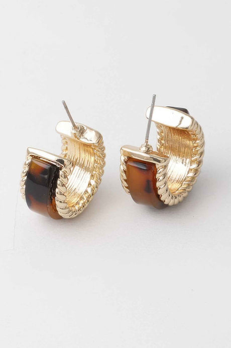 Twisted Marble Huggie Earrings