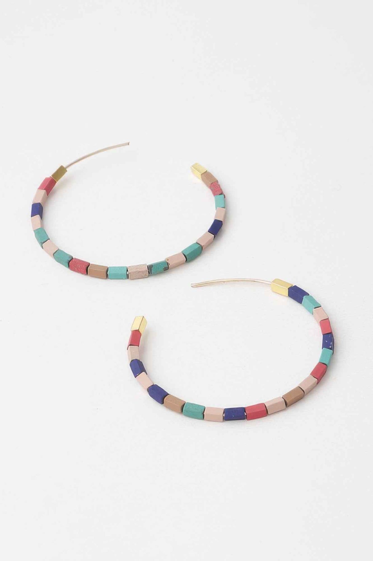 Beaded Clay Hoop Earrings