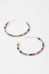 Beaded Clay Hoop Earrings