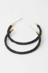 Beaded Clay Hoop Earrings