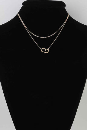 Polished G Pendant Chain Necklace