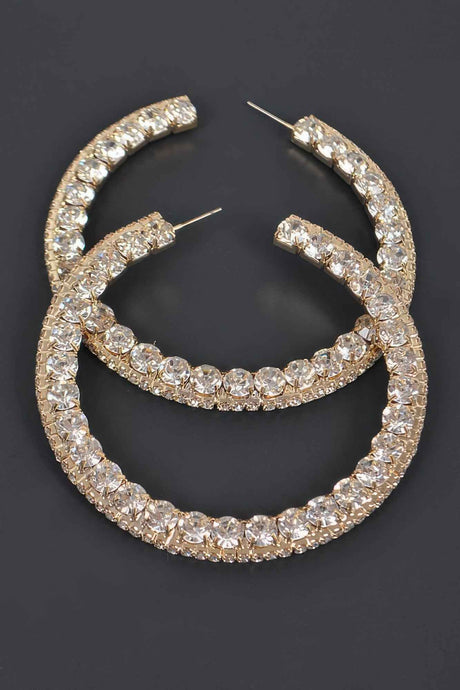 60mm Rhinestone Hoop Earring