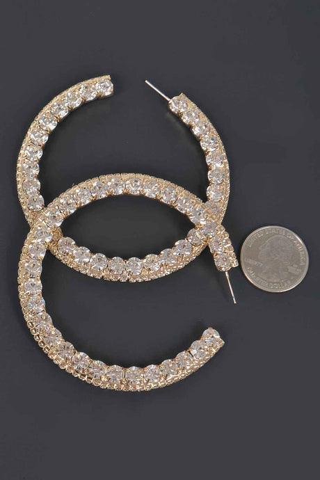 60mm Rhinestone Hoop Earring