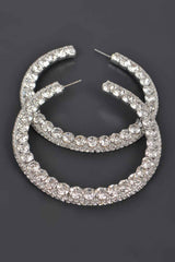 60mm Rhinestone Hoop Earring