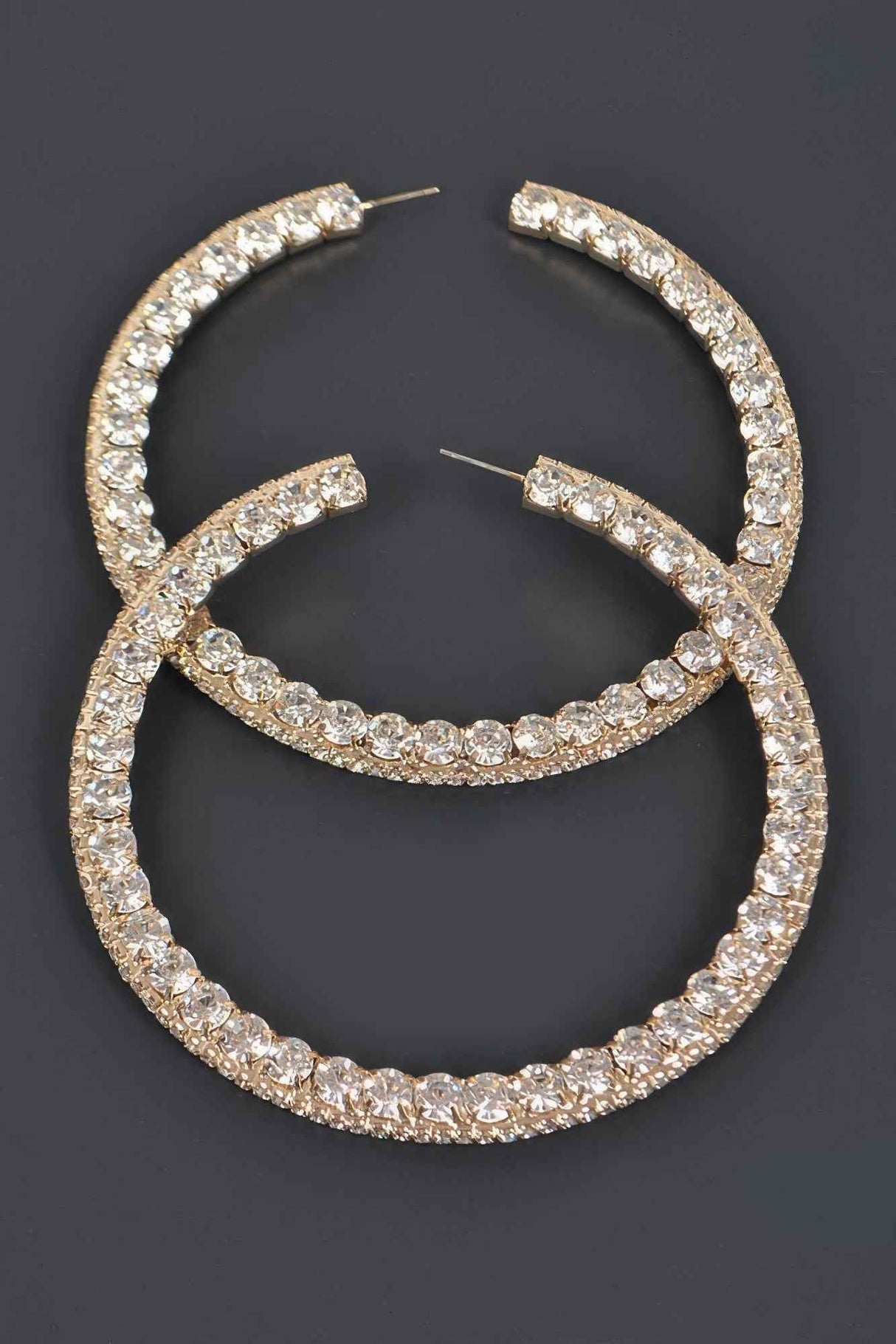 80mm Rhinestone Hoop Earring