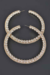 80mm Rhinestone Hoop Earring