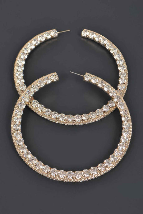 80mm Rhinestone Hoop Earring