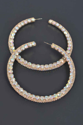 80mm Rhinestone Hoop Earring