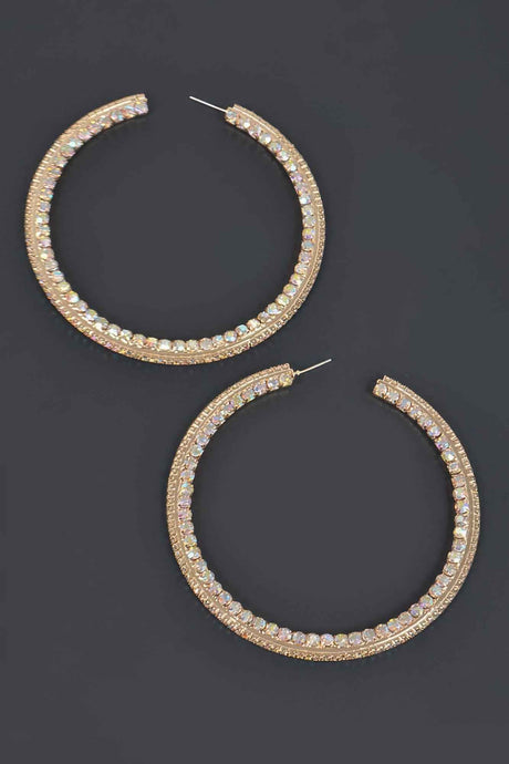 80mm Rhinestone Hoop Earring
