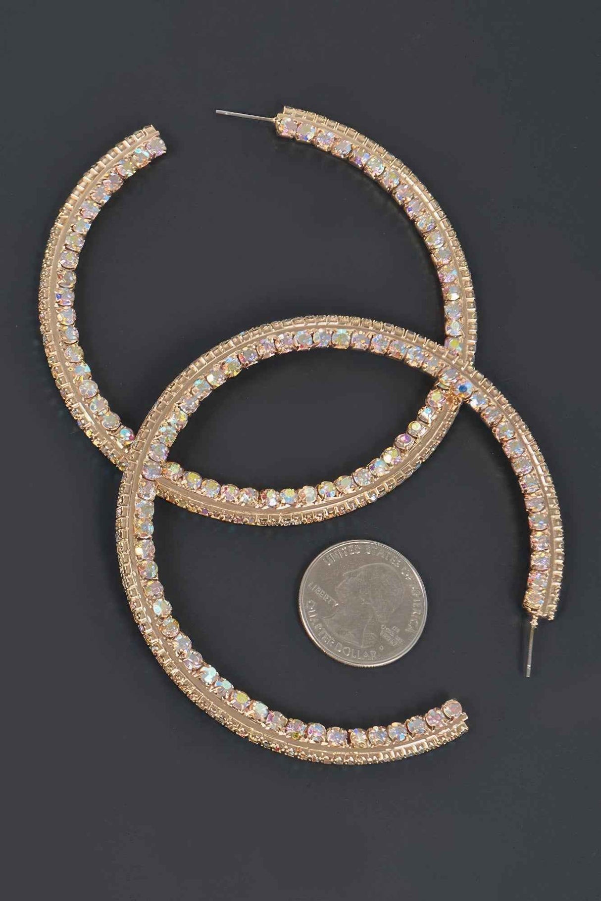 80mm Rhinestone Hoop Earring