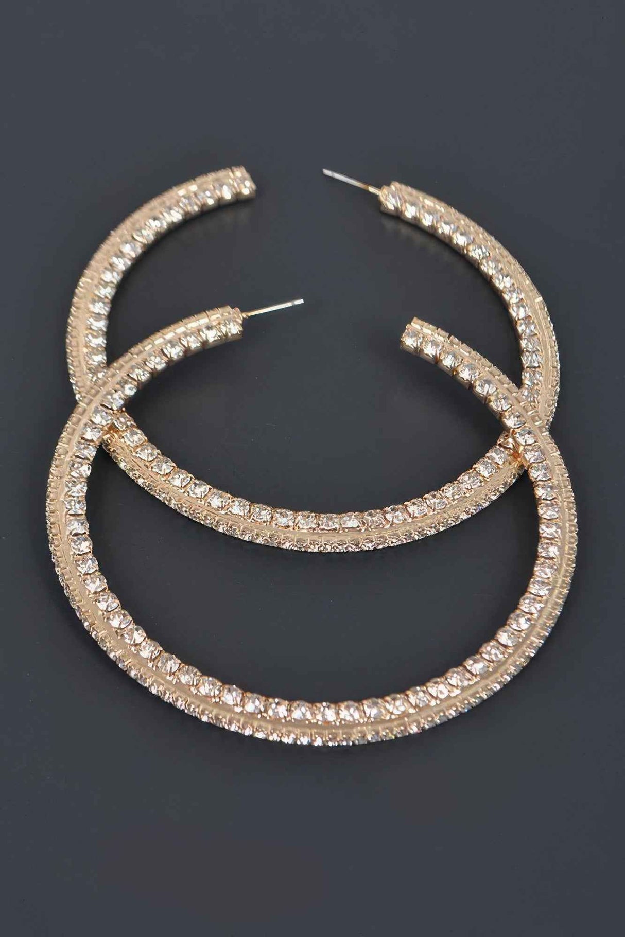 80mm Rhinestone Hoop Earring