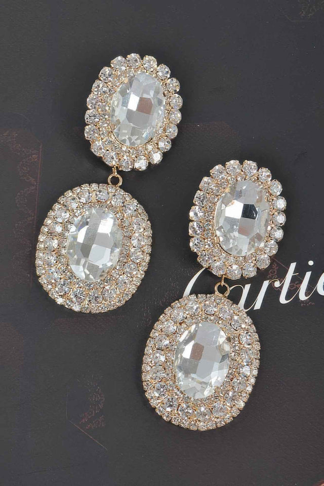 Big Oval Rhinestone Earring