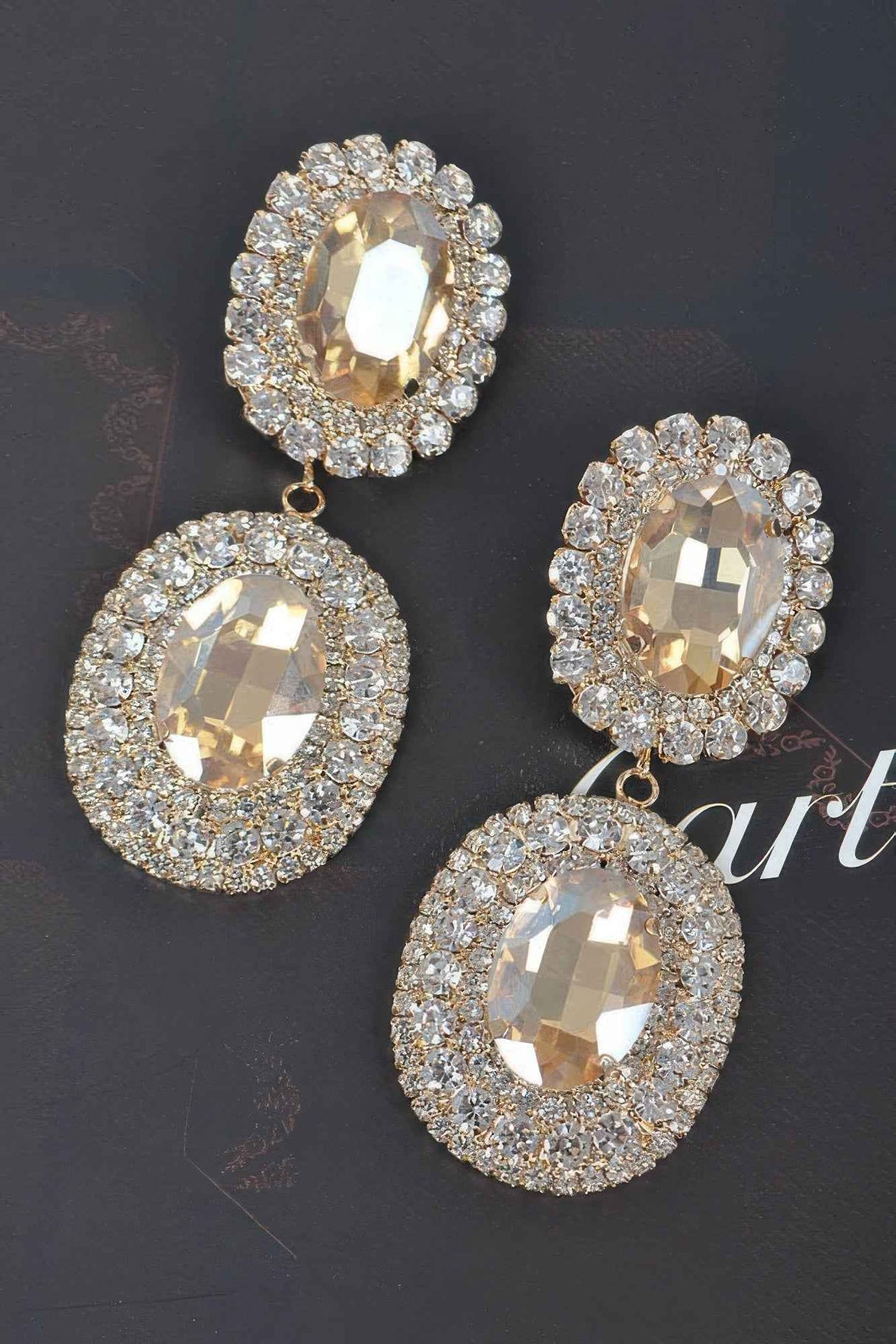 Big Oval Rhinestone Earring