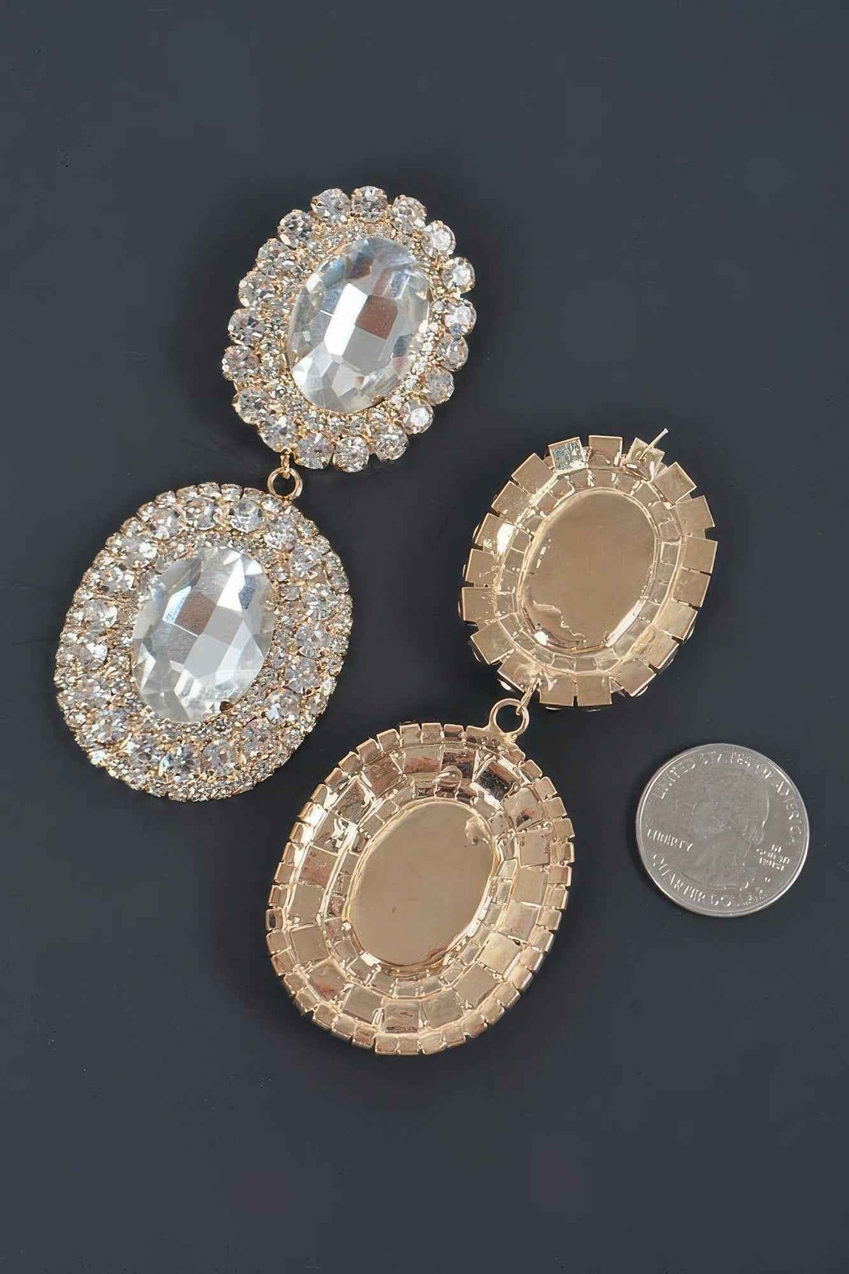 Big Oval Rhinestone Earring