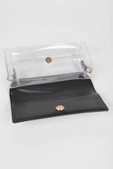 Rhinestone Clear Bag W/link Chain