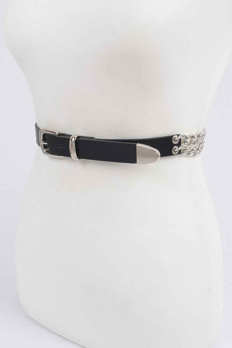 Chain Faux Leather Belt