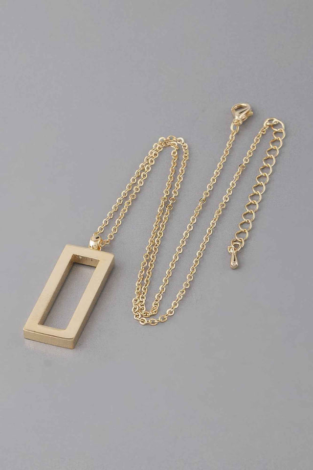 Open Rectangle Pendant Necklace