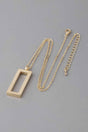 Open Rectangle Pendant Necklace