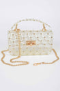 Glossy Stud Cross Chain Body Clutch