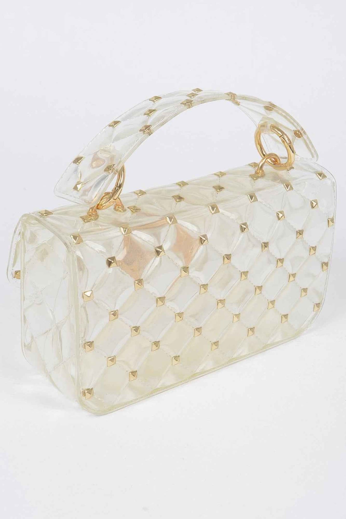Glossy Stud Cross Chain Body Clutch
