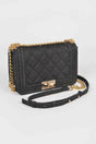 Quilted Denim Crossbody Bag