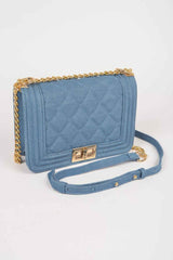 Quilted Denim Crossbody Bag