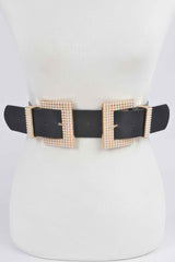 Two Faux Pearl Buckle Waist Belt