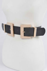 Two Faux Pearl Buckle Waist Belt