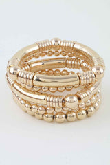 Polished Multi Beaded Tube Bracelet