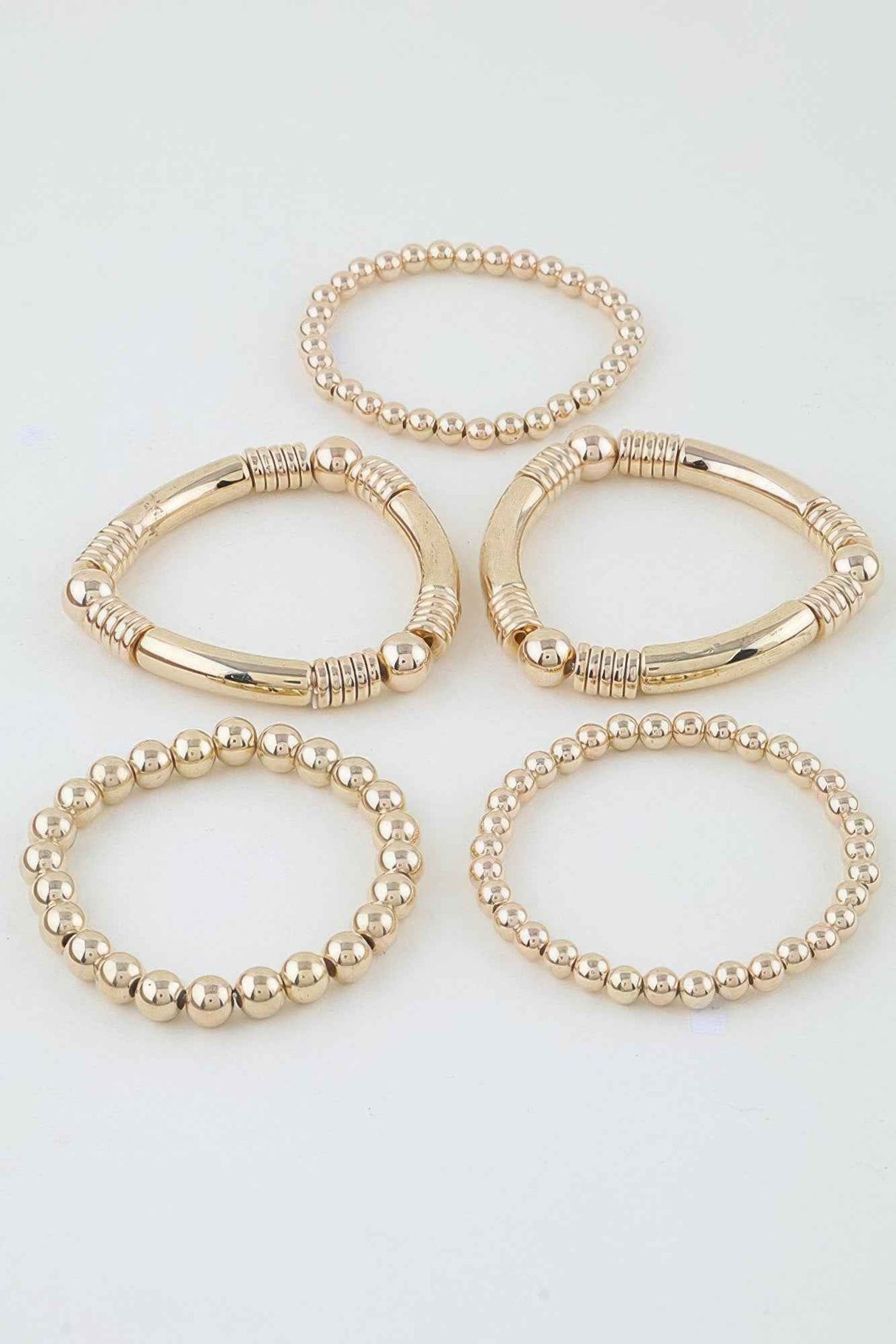 Polished Multi Beaded Tube Bracelet